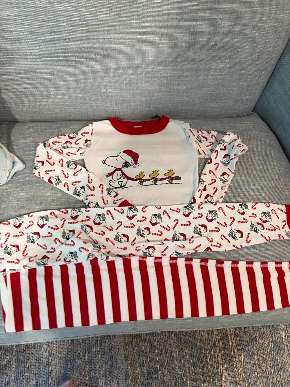 Hanna Andersson Kids' Red & White Snoopy Holiday Pajama Set